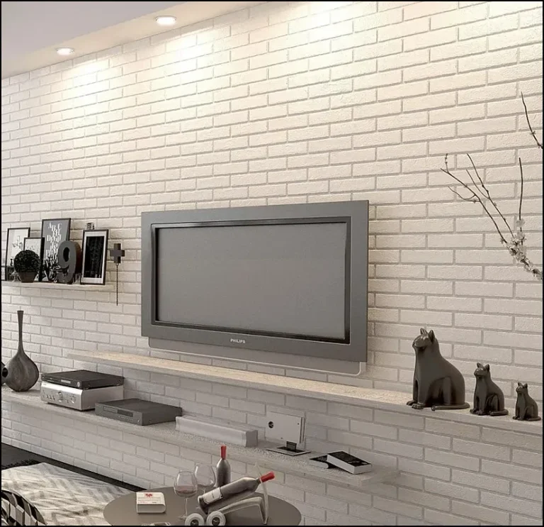 Декоративный кирпич как основной элемент гостиной