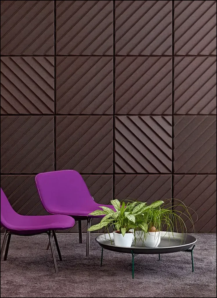 Modern decorative gypsum panels with a geometric pattern.