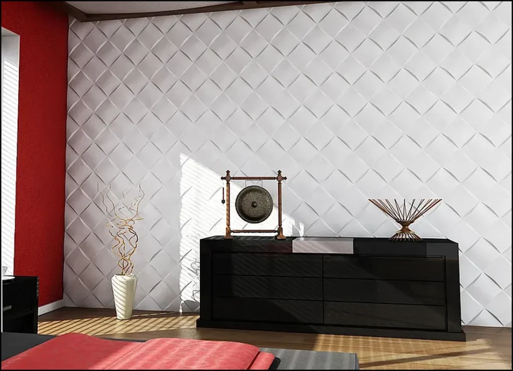 Elegant interior featuring decorative gypsum wall panels.