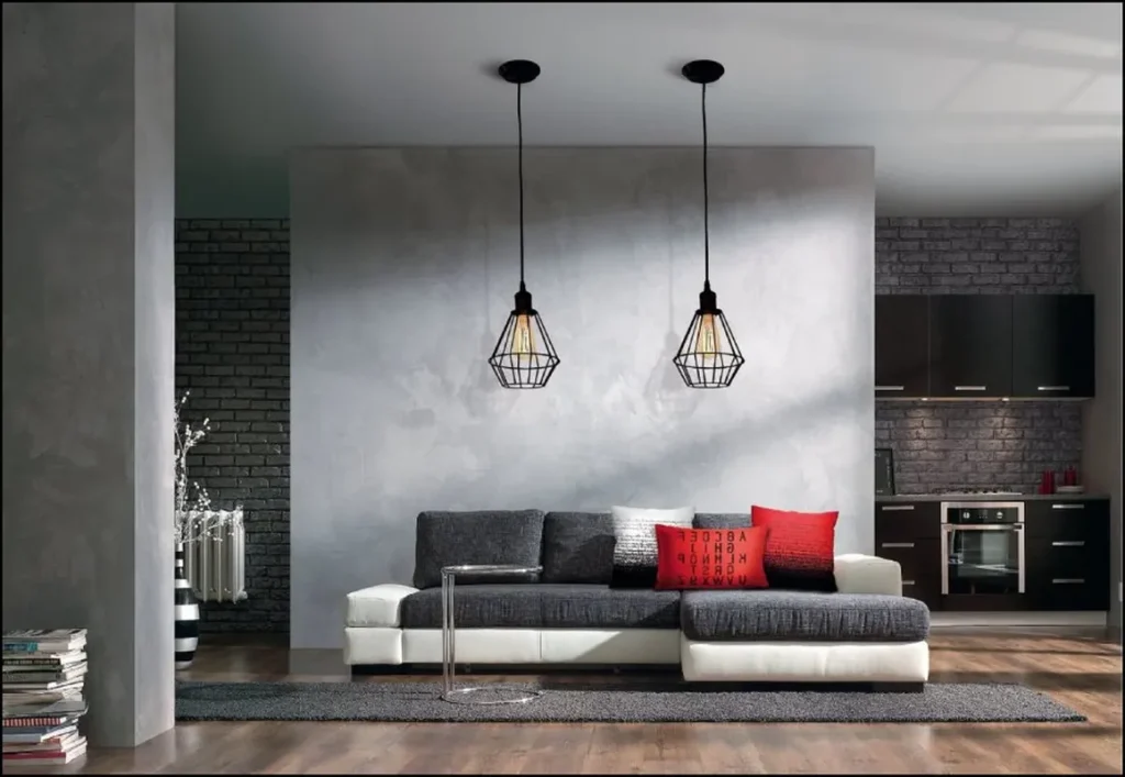 Decorative concrete finish in a minimalist interior.