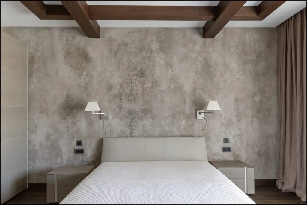 Decorative concrete finish creating a modern atmosphere.