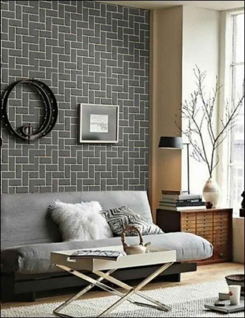 Decorative gypsum brick adding texture to a bedroom interior.