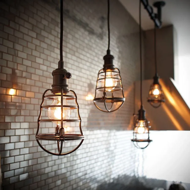 Contemporary living space with loft-inspired lighting.