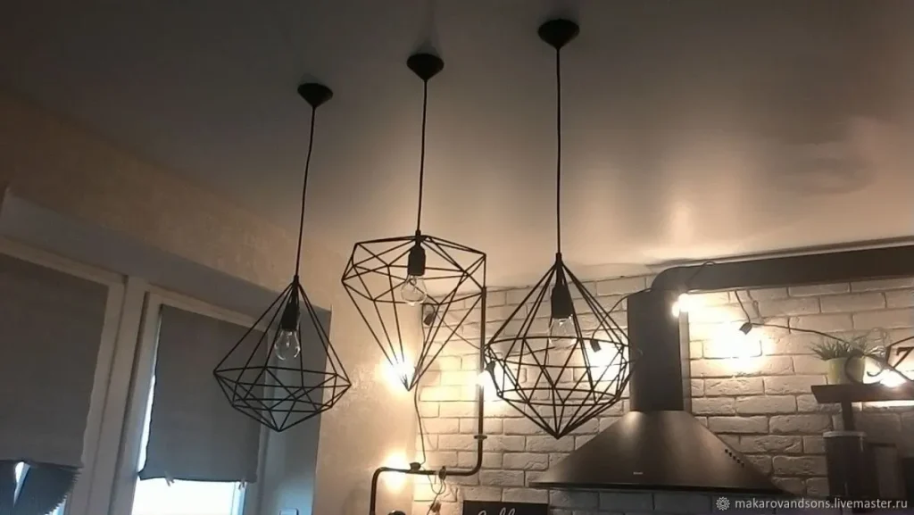 Decorative loft lighting enhancing the interior design.