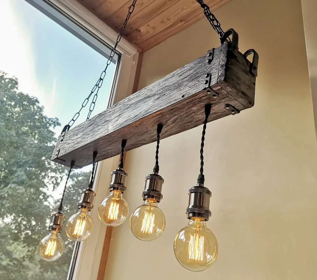 Modern ceiling lighting in a loft-style setting.